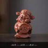 Mascota de té de arcilla púrpura, adorno del Dios de la Riqueza, decoración de mesa de té que atrae la riqueza, accesorio de té estilo chino, se puede usar como herramienta de té