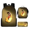 Mochila de Dragonball de Amazon para estudiantes de primaria y secundaria, mochila escolar de tres piezas, bolsa de hombro, bolsa para el almuerzo, estuche, una generación de cabello