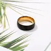 Exclusivo transfronterizo para Europa y Estados Unidos nuevo anillo de acero titanio cepillado mate de dos colores acero inoxidable habitación negra Oro joyería punk masculina