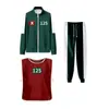 Ropa Deportiva para Niños Otoño Cuello Alto Cremallera Sudadera Verde Oscuro Conjunto de Tres Piezas X-O Chaleco Nuevo