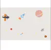 Tela de pared moderna minimalista para habitación infantil Planeta de dibujos animados cohete Tela de pared fondo de dormitorio para niño papel tapiz papel tapiz de jardín de infantes