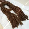 Nuevo Pañuelo de Algodón y Lino 2026 para Mujer, Bufanda de Seda Artística de Color Sólido Delgada de Verano, Bufanda de Cuello Versátil Fruncida, Chal de Protección Solar para Viaje
