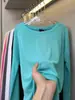 Camisa de Proteção Solar Colorida com Gola Redonda, Emagrecedora, Versátil, Moderna, Cor Sólida, Casual, Caimento Solto, Manga Longa para Ar Condicionado, Camiseta Fina para Mulheres