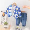 Comercio exterior exportación transfronteriza ropa infantil niños Abrigo de cuadros de dibujos animados tres piezas primavera nuevo ropa de primavera para niños moda