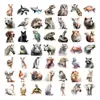 50 Pegatinas de Graffiti de Animales Realistas de Dibujos Animados Impermeables que se Pueden Usar para Diarios DIY, Cuadernos y Decoración de Maletas