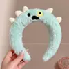 Diadema divertida estilo coreano de dibujos animados para mujer, con diseño de peluche, perfecta para usar al aplicar mascarillas faciales o lavarse la cara, y también adecuada para crear un peinado de coleta alta.