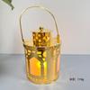 Lámpara de Viento de Hierro del Medio Oriente Decoración Navideña Luz Nocturna LED Luz de Ambiente Navideño Adorno Decorativo de Escritorio Linterna