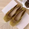 Zapatos Suaves con Lazo Wanwanfeng para Mujer 2026 Primavera y Otoño Versátiles de Punta Baja Suaves Planos Zapatos de una Sola Pieza Zapatos de Ballet Marrones