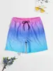 Venta Caliente de Verano Transfronteriza Ins Gradiente Impresión 3D Holgados Casuales Secado Rápido Transpirables Shorts de Playa