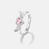 Anillo de Ala de Ángel Ecológico de Cobre Dulce y Fresco para Mujer, Diseño de Nicho de Lujo Ligero con un Toque de Alta Gama, Anillo Abierto Ajustable
