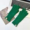 Guantes sin dedos de lana a cuadros de rombos japoneses y coreanos para mujer, guantes táctiles para montar para hombre, guantes cálidos tipo gofre de color sólido