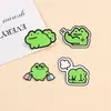Broche de Rana Divertida de Dibujos Animados Múltiples Estilos Rana de Compras Divertida Rana de Fitness Insignia Metálica para Bolso Ropa