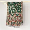 Chal Étnico Otoño Invierno para Mujer con Borlas Bloques de Color Patrón Paisley Bufanda Grande Abrigo Bufanda Larga Cálida al por Mayor