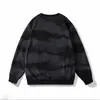 Moletom Masculino de Manga Longa Estilo Novo Mandala Flor Primavera, Outono e Inverno, Design Estrelado Tendência de Luxo Leve, Blusa Casual com Gola Redonda Rasgada