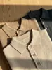 Suéter de punto para hombre Otoño/Invierno de manga larga con solapa Estilo Old Money Casual Alta Elasticidad Transpirable