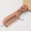 Peine de Madera de Melocotón Natural, Peine de Madera Tallado para el Hogar, Peine Portátil Alisador de Cabello para Mujeres, Peine de Regalo con Logo Gratis