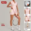 Vestido de Tenis Deportivo Qiusha sin Copas, Anti-Exposición, Ropa Interior Desmontable, Vestido de Tenis Fitness Yoga 2803