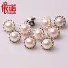 Camisa de Perlas Sintéticas para Mujer Camisa Suéter de Lana Vestido de Gasa Cárdigan de Punto Botón Decorativo Botón Pequeño Accesorios para Prendas