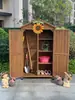 Gabinete de Almacenamiento para Exteriores, Madera Anticorrosiva, Cuarto de Almacenamiento Moderno a Prueba de Sol, Balcón de Jardín, Caja de Herramientas para Patio, Gabinete Varios