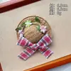 Nuevo Estilo Corona de Lazos Sombrero de Paja Pinza para el Cabello Pinza Lateral Clip para la Frente de Niña Dulce Pinza de Pico de Pato Accesorio para el Cabello