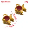 Colgante con Forma de Flor de Pez Mariposa de Acero Inoxidable, Goteo de Aceite Multicolor, Colgante para Collar Estilo DIY, Accesorios de Joyería