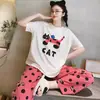 Calça de Pijama Caminhante Hello Kitty para Menina Verão Casual Feminina Solta Confortável Desenho Animado Conjunto para Casa Pode Ser Usado Fora