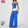 Conjunto de yoga transfronterizo para mujer con almohadillas en el pecho, tirantes finos, colores contrastantes, cintura alta, secado rápido, ropa deportiva de fitness para yoga 9666