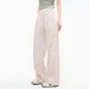 Pantalones Deportivos de Costura de Color Contrastante Estilo Americano para Mujer Verano Delgados de Secado Rápido Monos Holgados de Pierna Ancha Casual Pantalones de Pista Pantalones