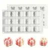 Molde de Silicone Cubo 3D de 6 Elos 15 Elos Forma para Assar Bolo Mousse Esférico Gelatina Grau Alimentício Antiaderente