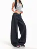 Jeans casuales de pierna ancha estilo retro americano para mujer, versión fina de primavera y otoño 2026, corte holgado, adelgazantes, versátiles, pantalones largos hasta el suelo