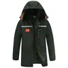 Chaqueta de algodón de invierno para hombre, abrigo de algodón para protección laboral, forro polar, engrosado, impermeable, multibolsillos, cortavientos, longitud media, a prueba de frío, cuello alto