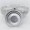 Taza Desechable de Papel de Estaño plateada Bowl Redondo Pequeño Antiadherente de Papel de Estaño Caja Redonda Pequeña de Papel de Estaño Caja de Arroz Riendo Taza de Papel de Estaño de Papel de Aluminio Hogareño
