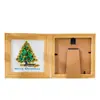 Marco de fotos de árbol de Navidad con grava de cristal natural, decoración navideña de cristal, pintura hecha a mano, pintura decorativa para el hogar y el escritorio, venta al por mayor