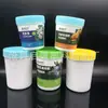 En stock lata de plástico de 300 g botella PE de 500 g boca ancha película adhesivo interior botella boca ancha fertilizante sub-botella alimento barril pequeño
