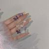 Super hada púrpura mariposa aretes largos con borlas mujeres romántico suave sin agujero en la oreja clip para la oreja y luego bailamos