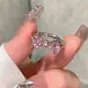 Anillo abierto de metal con lazo para mujer, diseño de nicho, anillo de dedo con personalidad de moda, nueva moda 2022