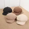 2026 Nuevo Estilo Coreano Gorra Octagonal Pequeña con Logo, Moderna y Versátil, Gorra de Boina Adelgazante, Gorra de Pato, Tendencia