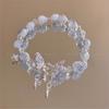 Pulsera de Mariposa Amor Flor Otoño Nueva Pulsera de Cristal de Mariposa para Mujer, Diseño de Nicho, Estilo Ins, Joyería de Pulsera para Estudiante de Alta Gama