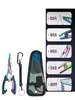 Pinzas de pesca de acero inoxidable bicolor de titanio en stock con diseño de pico de águila para quitar anzuelos y pesca, pinzas multifuncionales para señuelos
