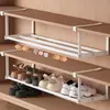 Artefacto de almacenamiento de zapatero para el hogar, ahorrador de espacio, gabinete con partición en capas, zapatero retráctil, estante colgante para debajo del mueble