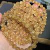 Pulseira de contas redondas de cristal de cabelo dourado natural cristal de cabelo transparente da sorte cristal de cabelo dourado fábrica atacado pulseira de cristal