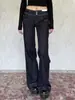 Jeans de pierna recta holgados de tiro bajo adelgazantes estilo retro americano para mujer, nuevos pantalones casuales versátiles de pierna ancha de nicho para otoño e invierno