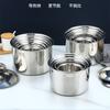 Suministro directo de fábrica olla para condimentos de acero inoxidable no magnético olla para condimentos engrosada engrosada engrosada con tapa olla para condimentos cilindro de aceite Tazón para huevos