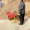 Carretilla de mano de granja monociclo obra de construcción carretilla de una rueda jardín residuos alimentador volquete portador doméstico
