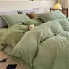 Conjunto de quatro peças espesso de veludo de leite estampado Classe A, capa de edredom quente de luxo leve para inverno, adequado para dormir diretamente sobre