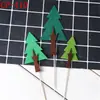 Decoración de Pastel Árboles del Bosque Bolas de Fieltro Árboles Manzana Verde Árbol de Navidad Palmera Accesorios para Hornear