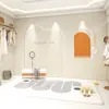 Papel tapiz de arco simple moderno 3D avanzado lujo ligero ropa fondo de pantalla en vivo belleza de celebridad de internet salón de belleza pared delantera de escritorio tela de pared