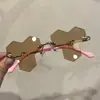 Triángulo Metálico Sin Marco Flor Cruz Bordeador Accesorios de Espejo Diamante Protección UV Gafas de Sol para Niños Gafas de Sol
