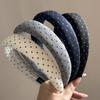 Diadema Elevada Negra y Blanca con Puntos de Ola para la Parte Superior del Cráneo, Diadema Ancha para el Cabello para Mujer, Nuevo Estilo, Pinzas para el Cabello para Lavarse la Cara, Accesorios para el Cabello