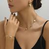 Pulsera Geométrica Simple Estilo Coreano Aretes Traje Combinable Estilo Chanel Mariposa Nicho Diseño Zircón Collar